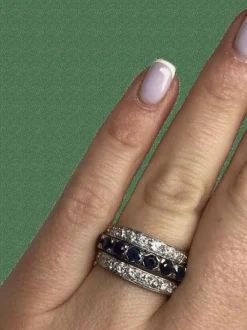 Bague amovible or diamants rubis saphirs