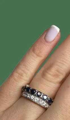 Bague amovible or diamants rubis saphirs