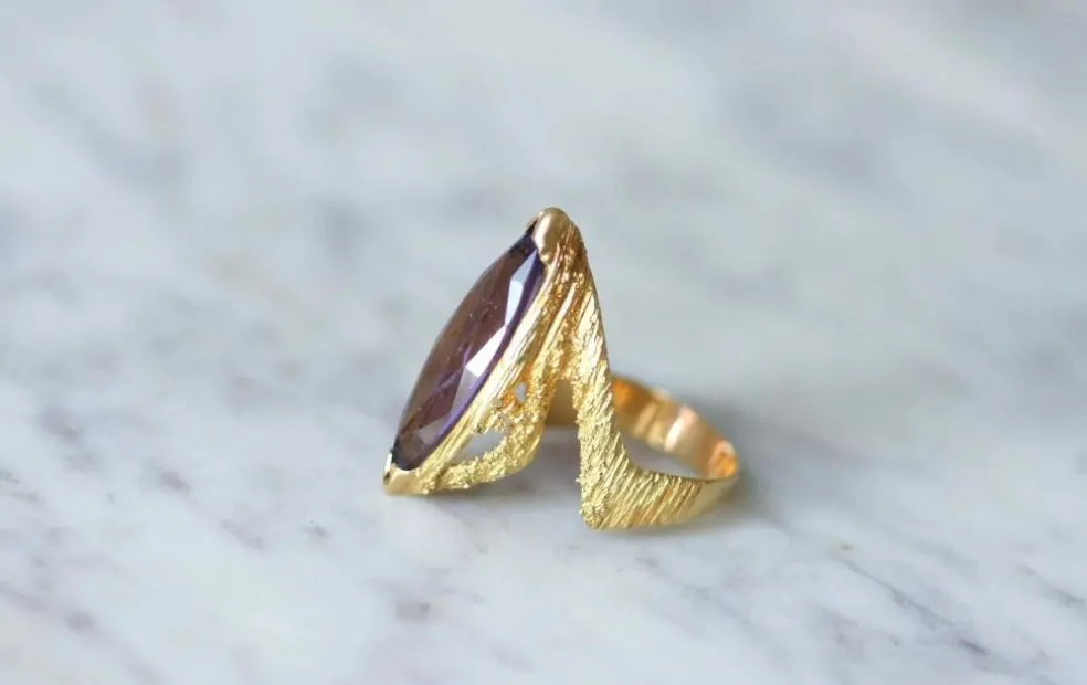 Bague améthyste années 70