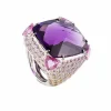 Bague améthyste de 37,92 carats, saphirs et diamants