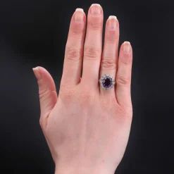 Bague améthyste diamants