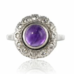 Bague améthyste diamants ancienne