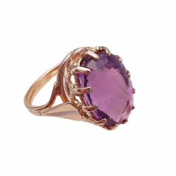 Bague Améthyste en Solitaire Or Jaune