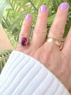 Bague Améthyste en Solitaire Or Jaune