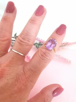 Bague Améthyste en Solitaire Or Jaune
