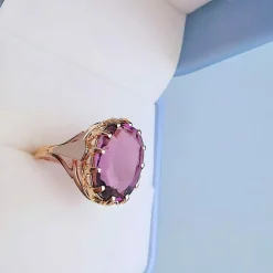 Bague Améthyste en Solitaire Or Jaune