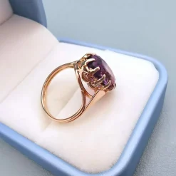 Bague Améthyste en Solitaire Or Jaune