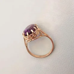 Bague Améthyste en Solitaire Or Jaune
