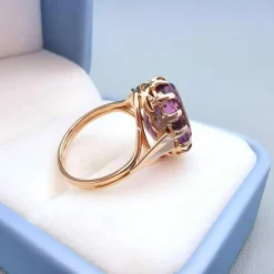 Bague Améthyste en Solitaire Or Jaune