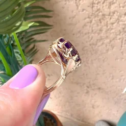 Bague Améthyste en Solitaire Or Jaune