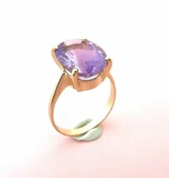Bague Améthyste en Solitaire Or Jaune