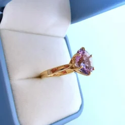 Bague Améthyste en Solitaire Or Jaune 18 K