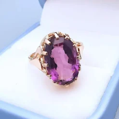 Bague Améthyste en Solitaire Or Jaune