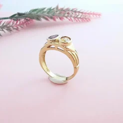 Bague Améthyste et Citrine Or Jaune