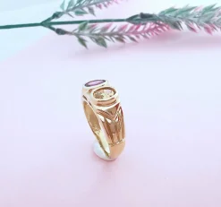 Bague Améthyste et Citrine Or Jaune