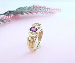 Bague Améthyste et Citrine Or Jaune