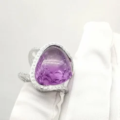 Bague améthyste et diamants
