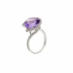 Bague améthyste et diamants