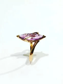 Bague Améthyste et or rose