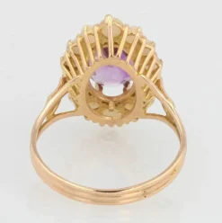 Bague améthyste et perles ancienne