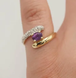 Bague améthyste or jaune