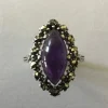 Bague Améthyste, quartz & marcassites