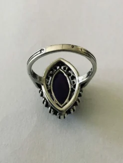 Bague Améthyste, quartz & marcassites