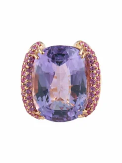 Bague Améthyste Saphirs roses
