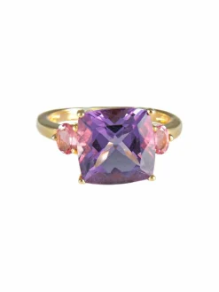 Bague Améthyste Saphirs roses