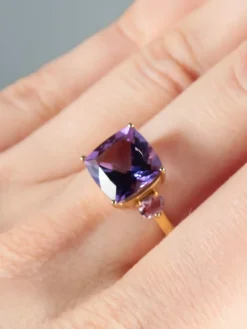 Bague Améthyste Saphirs roses