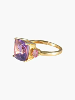 Bague Améthyste Saphirs roses