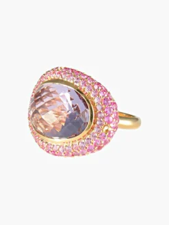 Bague Améthyste Saphirs roses