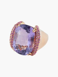 Bague Améthyste Saphirs roses