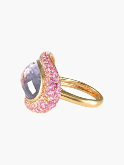 Bague Améthyste Saphirs roses
