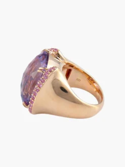 Bague Améthyste Saphirs roses