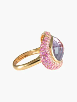 Bague Améthyste Saphirs roses