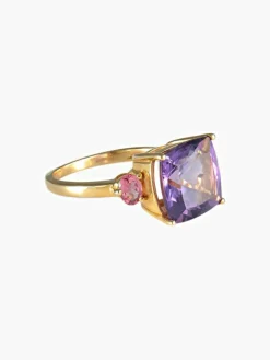 Bague Améthyste Saphirs roses
