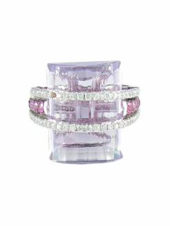 Bague Améthyste Spinelles et Diamants