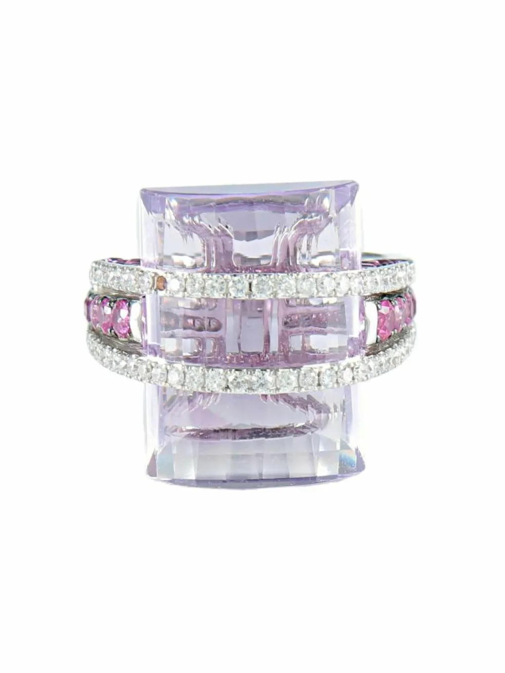 Bague Améthyste Spinelles et Diamants