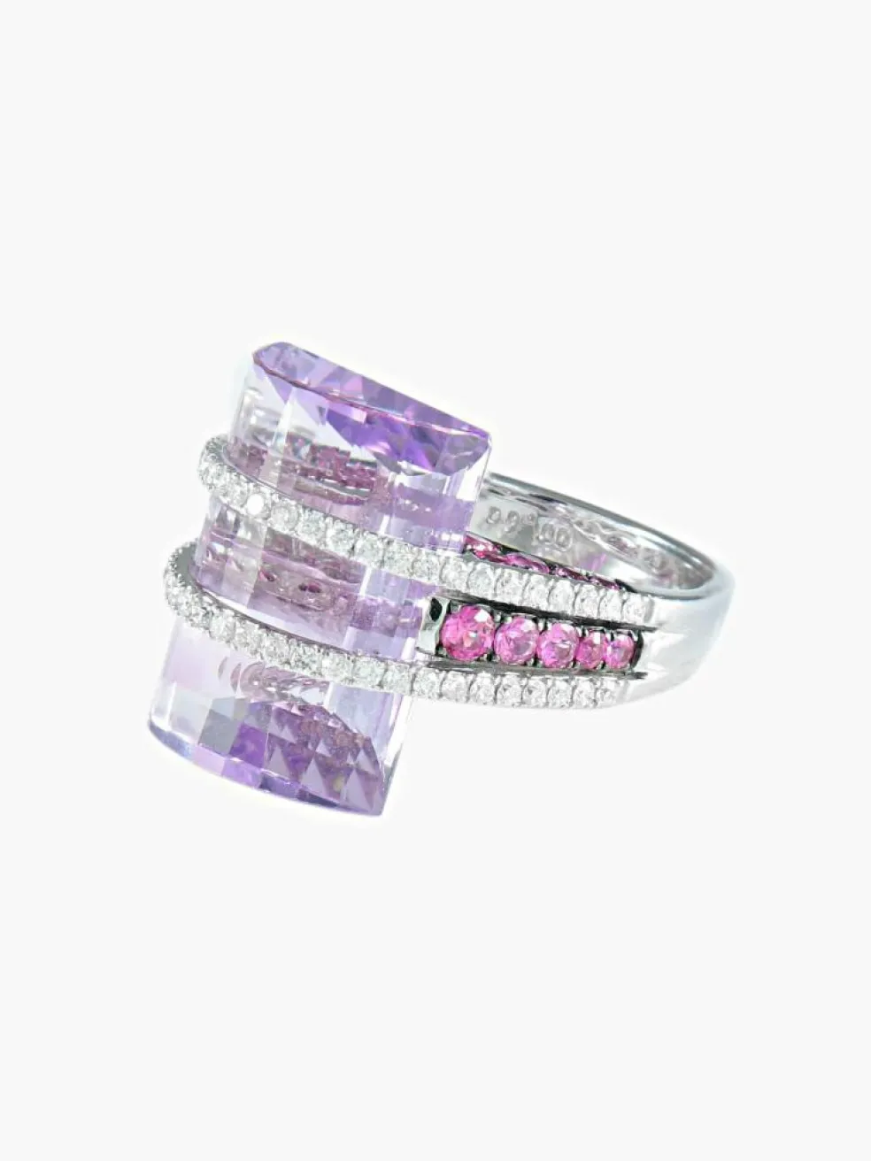 Bague Améthyste Spinelles et Diamants