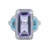 Bague Améthyste Topaze Diamants