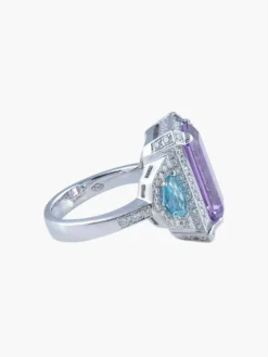 Bague Améthyste Topaze Diamants