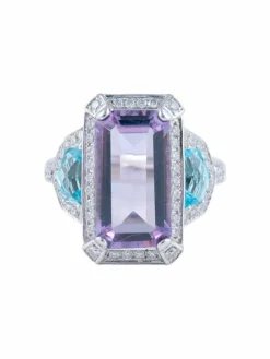 Bague Améthyste Topaze Diamants