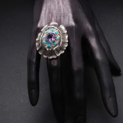 Bague Améthyste Turquoise Diamants