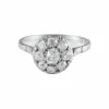 Bague Ancienne " Marguerite " Platine Diamants