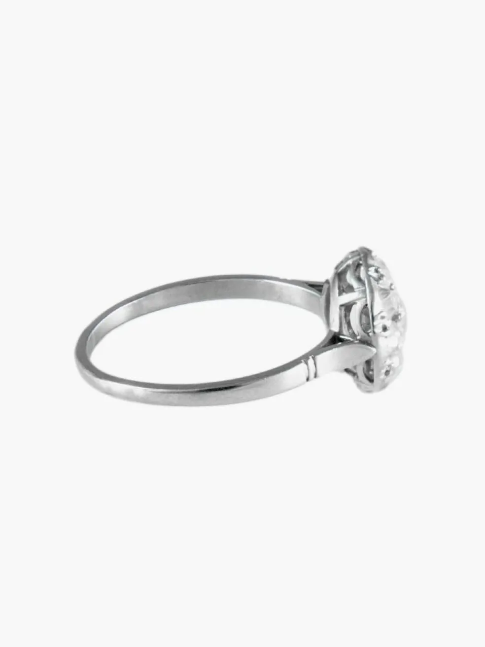 Bague Ancienne " Marguerite " Platine Diamants