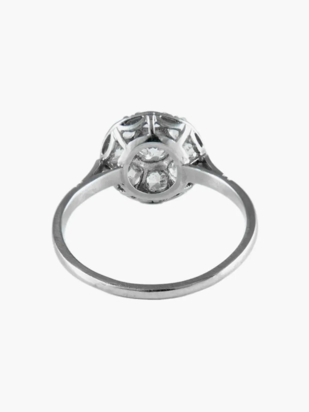 Bague Ancienne " Marguerite " Platine Diamants