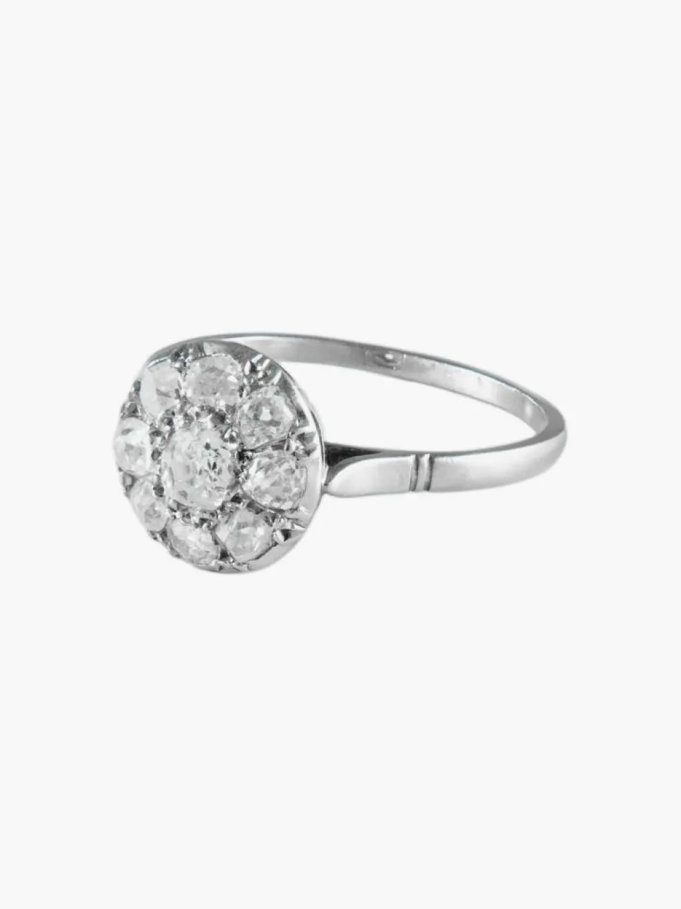 Bague Ancienne " Marguerite " Platine Diamants