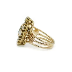 Bague Ancienne - Or, Diamants & Émeraude