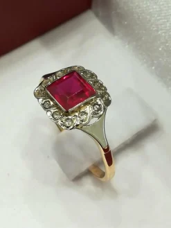 Bague Ancienne 2 ors Diamants